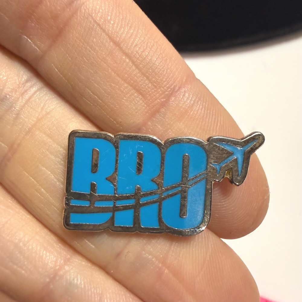 BRO Brownsville South Padre Island Airport Enamel Pin Airplane Aviation Blue
